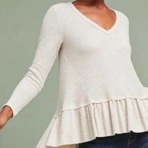 Anthropologie Eri + Ali Waffle Knit Shirt